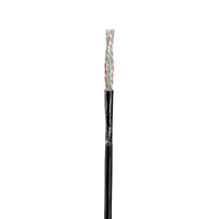Bobina de Cable UTP de 4 Pares, Con Aislamiento de Fluoropolímero, Cat6A (23 AWG), Uso Interior/Exterior Para Entorno Ambiental de Altas Temperaturas (Hasta 125°C), CMP (Plenum), Color Negro, 305 Metros (1000 Pies)