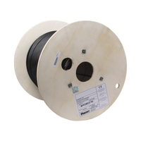 Bobina de Cable UTP de 4 Pares, PanNet, Para Exterior con Gel, Cat6 (23 AWG), Industrial para Climas Extremos, Color Negro, 305 Metros (1000 Pies)