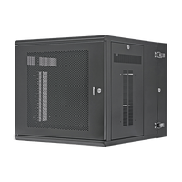 Gabinete PanZone de Montaje en Pared, de 19in, Puerta Perforada, 12 UR, 762mm de Profundidad, Color Negro