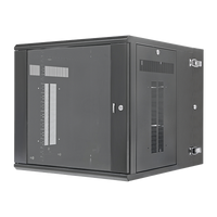 Gabinete PanZone de Montaje en Pared, de 19in, Puerta con Ventana de Seguridad, 12 UR, 762mm de Profundidad, Color Negro