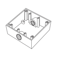 Caja Cuadra de 3/4" a Prueba de  Intemperie/ Cuenta con 2 salidas.