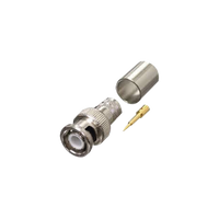 Conector BNC Macho de Anillo Plegable para RG-8/U, LMR-400, 9913, CNT-400, Níquel/ Oro/ Teflón.