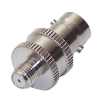 Adaptador en Línea de Conector BNC Hembra a SMA Hembra Corto / Celulares Motorola, Níquel/ Oro/ Teflón.