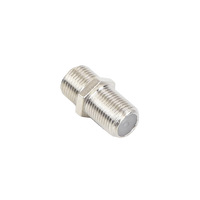 Adaptador Barril para 75 Ohm, de Conector F Hembra a F Hembra, Níquel/ Estaño/ Polietileno.