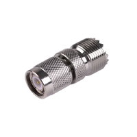 Adaptador en Línea de Conector TNC Macho a Conector UHF Hembra (SO-239), Níquel/ Oro/ Teflón.