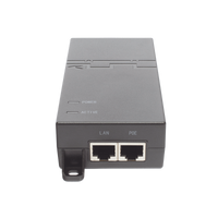 Inyector PoE estándar 30 watts, Compatible Multi-marcas, Detección Inteligente Anti Accidentes (802.3at / Gigabit)