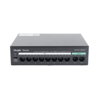 Switch PoE+ no Administrable, hasta 110 Watts, 8 puertos PoE+ 10/100 y 2 Uplinks Gigabit 1G