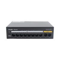 Switch PoE+ no Administrable, Hasta 110 Watts, 8 puertos PoE+ y 2 Uplinks 10/100