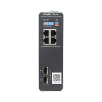 Switch Industrial PoE+ hasta 180 watts , Ideal para temperaturas Extremas y protección contra descargas, 1 puerto PoE++ 60W y 3 puertos PoE+ 30W, 2 SFP Uplink