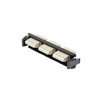 Placa Acopladora de Fibra Óptica Quick-Pack, Con 3 Conectores LC Quad (12 Fibras), Para Fibra Multimodo, Beige