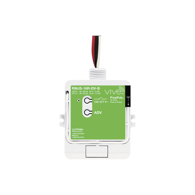 Módulo de relevador inalámbrico PowPak con Softswitch para cargas de iluminación de propósito general, 16 A, 120/277 V, Clear Connect RF, compatible con hub Vive