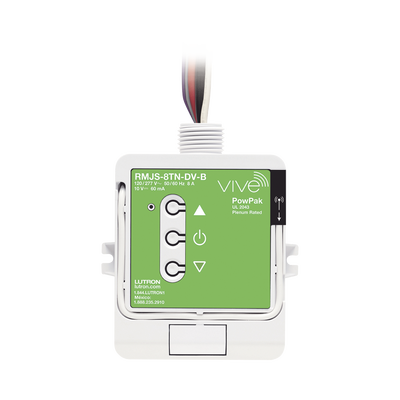 Módulo de atenuación PowPak inalámbrico con control 0-10 V de hasta 60 mA e interruptor de 8 A, 120/277 V, tecnología Clear Connect RF, compatible con hub Vive de Lutron