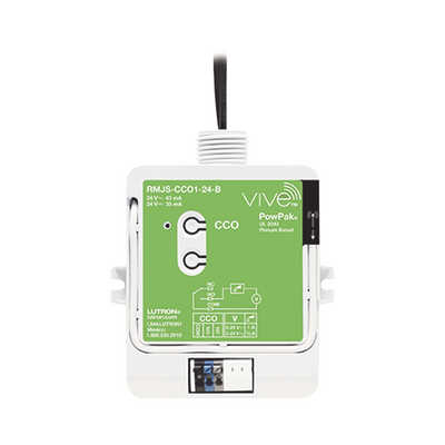 Módulo PowPak con salida de contacto seco para el sistema Vive, alimentación 24 Vca/Vcd, contactos NO y NC para integrar sensores y controles Pico con sistemas HVAC y BMS