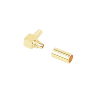Conector MMCX Macho en A/R de Anillo Plegable para RG-174/U, BELDEN 8216, Oro/ Oro/ Teflón.