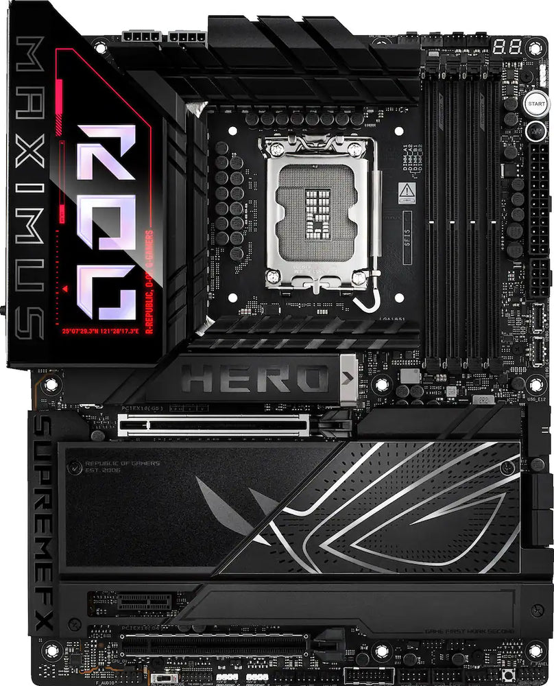 ASUS - Tarjeta Base ROG MAXIMUS Z890 HERO (Socket LGA 1851) Intel Z890 ATX DDR5 Wi-Fi 7 - Negro