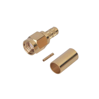 Conector SMA Macho Inverso de anillo plegable para cable RG-142/U, Oro/Oro/Teflon.