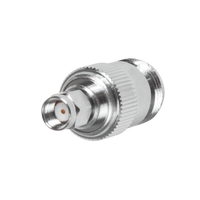 Adaptador en Línea, de Conector SMA Macho Inverso a N Hembra, Níquel/ Oro/ Teflón.