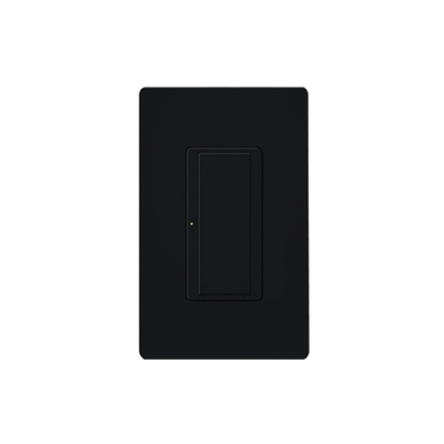 Switch electrónico de pared Maestro de doble voltaje 120-277 V, 8 A para iluminación y motores, dos hilos sin neutro, control por RF para sistema RadioRA 2, color negro