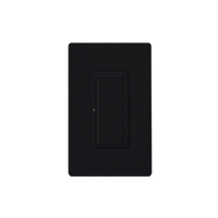 Switch electrónico de pared Maestro de doble voltaje 120-277 V, 8 A para iluminación y motores, dos hilos sin neutro, control por RF para sistema RadioRA 2, color negro