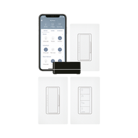 Kit de inicio RA2 Select con repetidor principal, 2 atenuadores de pared, control Pico con adaptador de pared y 3 placas de pared, para control inteligente de iluminación