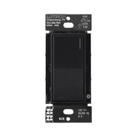 Apagador electrónico Sunnata de encendido y apagado, 8 A en iluminación y motores de 1/4 HP a 120 V, requiere neutro, color negro Midnight satinado, para sistema RadioRA 3
