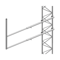 Brazo tipo "F", para tramos STZ-45, galvanizado  por electrólisis.