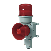 Combinación de baliza LED color roja con sirena electrónica para aplicaciones de la industria pesada  máx.120 dB a 24 VCD