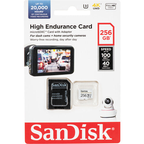 SanDisk High Endurance microSD 256GB – Tarjeta de Memoria para Dashcams y Cámaras de Seguridad