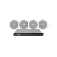 KIT de Amplificador de 120W para Rack | 4 Altavoces de Plafón de 4in | 3 - 6W | Sistema 70/100V