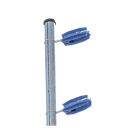 Aislador Azul de Esquina para Cercos Eléctricos / 18 kV / Resinas Vírgenes / Resistencia 7.5-10.2 kg / Anti UV / 66 mm x 31.6 mm