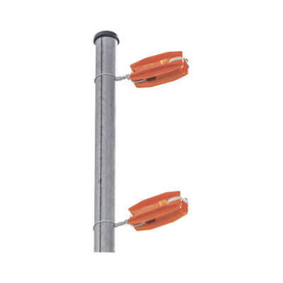 Aislador de Esquina Naranja para Cercos Eléctricos / 18 kV / Resinas Vírgenes / Resistencia 7.5-10.2 kg / Anti UV / 66 mm x 31.6 mm