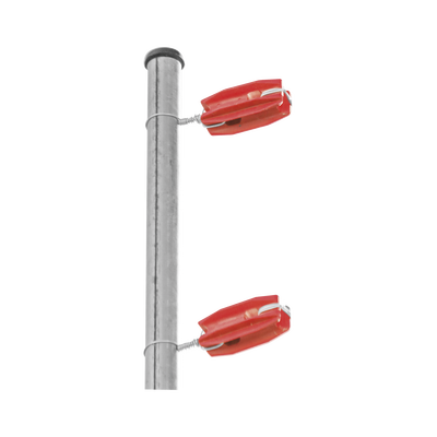Aislador de Esquina Rojo para Cercos Eléctricos / 18 kV / Resinas Vírgenes / Resistencia 7.5-10.2 kg / Anti UV / 66 mm x 31.6 mm