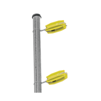Aislador de Esquina Amarillo para Cercos Eléctricos / 18 kV / Resinas Vírgenes / Resistencia 7.5-10.2 kg / Anti UV / 66 mm x 31.6 mm