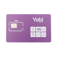 SIM Yobi para dispositivos móviles 3G/4G con recarga de 10GB cada mes durante 1 año de servicio (solo datos)