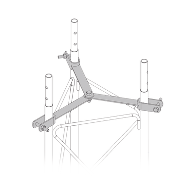 Brida para sujeción de retenida compatible con tramos STZ35, Galvanizado electrolítico.