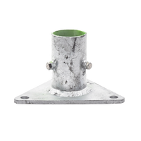 Base Triangular para Mástil de 1" a 2" con Opresores. Galvanizado por Inmersión en Caliente.