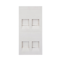 Placa Plana de Voz y Datos con Guardapolvo para 4 RJ45 / Color Blanco / 4 Puertos para Jacks Keystone / Compatible con Cajas de Pavimento SM-CPAV-2 y SM-CPAV-4 / Modelo S76C/9