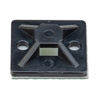 Montaje-Sujetador Adhesivo STRONGHOLD de 4 Vías de 1" x 1" x 1/4", Color Negro,  Nylon 6.6 Retardante de Llamas V-2, Paquete de 100pz