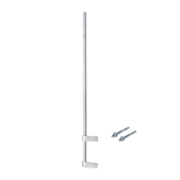 Mástil Liviano de Pared de 1.5 m (Diam. 1-1/4") con Cejas de Fijación  Soldadas, ¡No se gira! Incluye Taquetes para instalación.