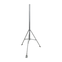 Mástil de 2" x 1.5 metros con Tripie para Instalación en losa. Acero Galvanizado en Caliente.