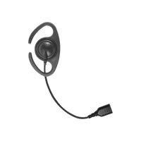 â€‹Auriculares de gancho en forma de "C" con cable de fibra trenzada y conector SNAP. Requiere micrófono de solapa de 1 o 2 hilos de la Serie SNAP.