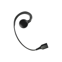 Auricular giratorio con gancho en forma de "G" con cable de fibra trenzada y conector SNAP.  Requiere micrófono de solapa de 1 o 2 hilos de la Serie SNAP.