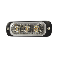 Luz Auxiliar de 3 LED, Ambar, Lente Transparente, SAE
