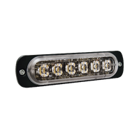 Luz Auxiliar de 6 LED, Rojo, Lente Transparente, SAE