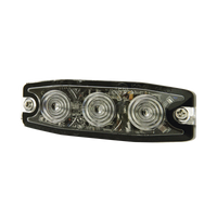 Luz Auxiliar de 3 LED, Ambar, Lente Transparente, SAE
