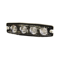 Luz Auxiliar de 4 LED, Ambar, Lente Transparente, SAE