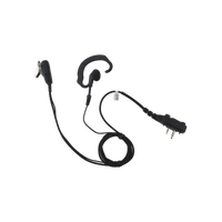 Micrófono de solapa con gancho suave para la oreja y fibra trenzada para puerto de accesorios Icom de 2 pines con tornillos