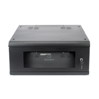Gabinete de Pared con Puerta de Cristal Templado, 635mm de Profundidad, 4U Rack de 19'', Acero Reforzado