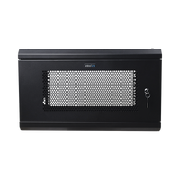 Gabinete de Pared de 6U con Puerta Perforada, 455 mm de Profundidad Total, Rack de 19'', Acero Reforzado Color Negro