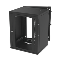 Gabinete Abatible de Pared (Con Marco Trasero) con Rack 19" de 16 Unidades. Ventana de Cristal Templado.